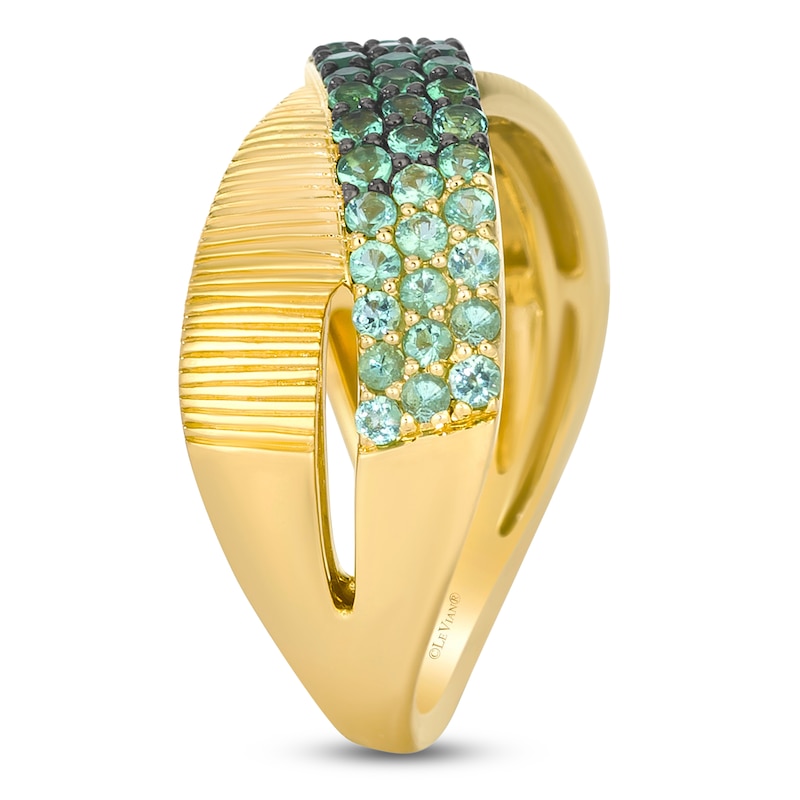 Main Image 3 of Le Vian Emerald Ombré Crossover Ring 14K Honey Gold