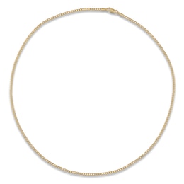 Diamond-Cut Curb Chain 2mm Solid 10K Yellow Gold 20"