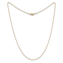 Diamond-Cut Bead Chain Necklace 1mm Solid 10K Yellow Gold 18"