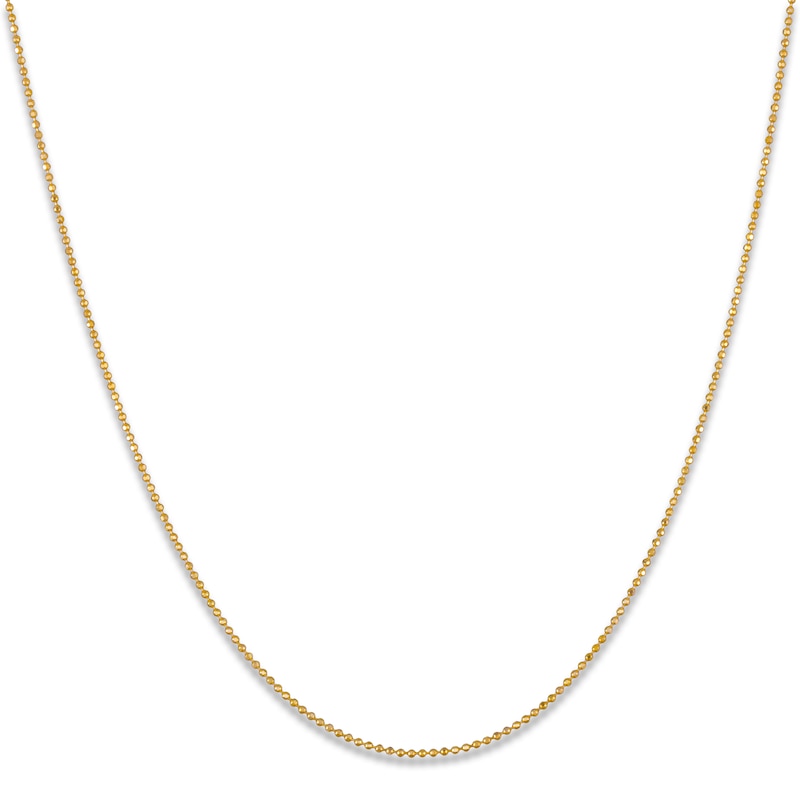 Main Image 3 of Diamond-Cut Bead Chain Necklace 1mm Solid 10K Yellow Gold 18"
