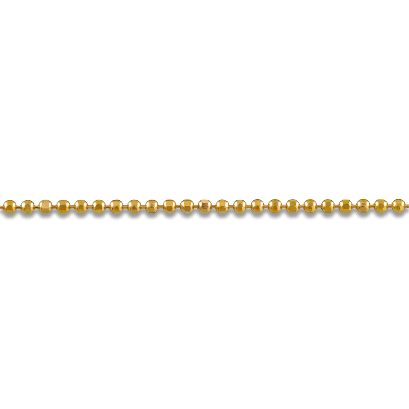 Main Image 4 of Diamond-Cut Bead Chain Necklace 1mm Solid 10K Yellow Gold 18"