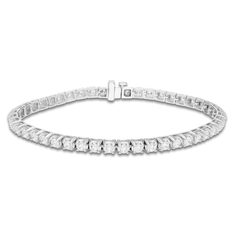 Main Image 1 of Men's Lab-Grown Diamond Tennis Bracelet 6 ct tw 14K White Gold 8.5"