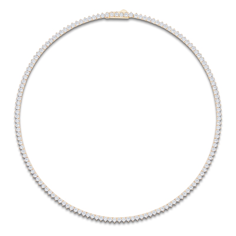 Main Image 1 of Lab-Grown Diamond Tennis Necklace 12 ct tw 14K Yellow Gold 17"