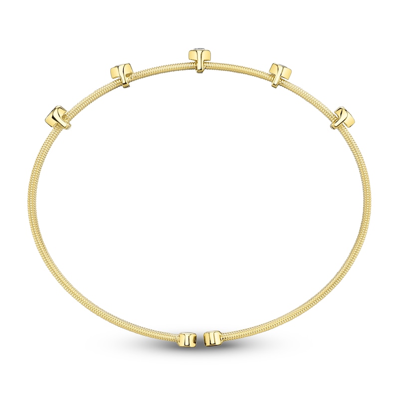 Main Image 3 of Shy Creation Bezel-Set Diamond Station Bangle Bracelet 1/3 ct tw 14K Yellow Gold