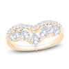 Thumbnail Image 1 of Marquise & Round-Cut Lab-Grown Diamond Contour Anniversary Ring 1 ct tw 14K Yellow Gold