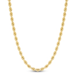 Silk Rope Chain Necklace 2.5mm Solid 14K Yellow Gold 18"