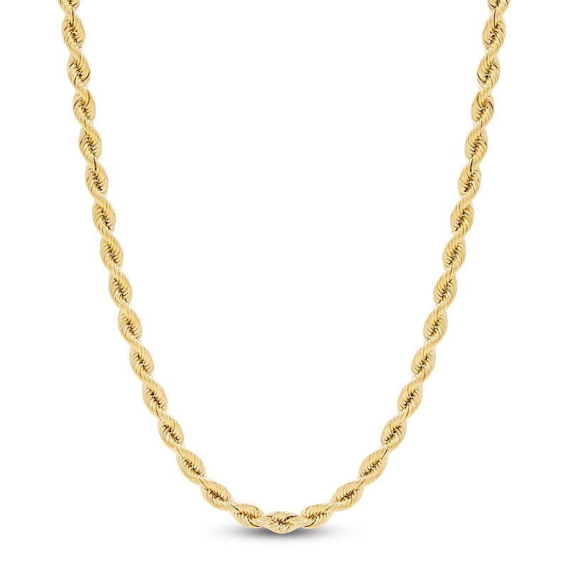 Main Image 1 of Silk Rope Chain Necklace 2.5mm Solid 14K Yellow Gold 18"