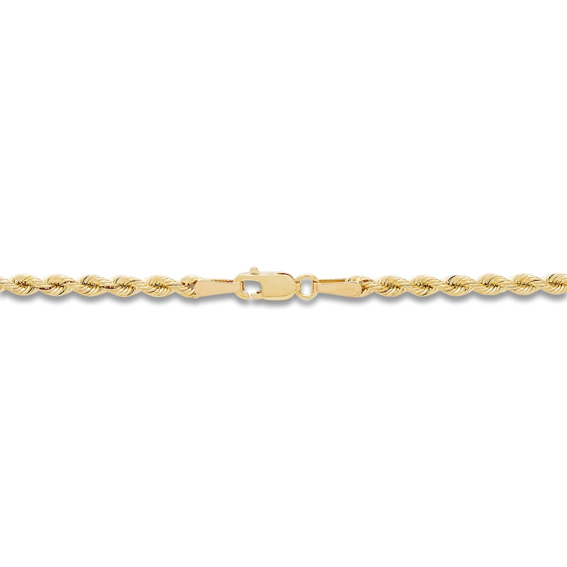 Main Image 3 of Silk Rope Chain Necklace 2.5mm Solid 14K Yellow Gold 18"