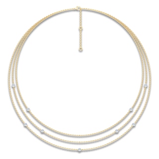 Jared Signature Collection Lab-Grown Diamond Layered Station Necklace 1-5/8 ct tw 14K Yellow Gold 20"