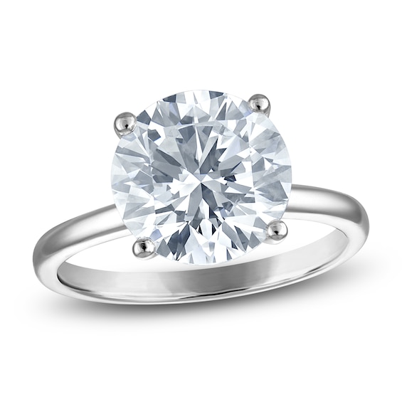 Round-Cut Lab-Grown Diamond Solitaire Engagement Ring 4 ct tw 14K White Gold (VS2/F)