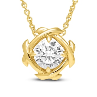 Unspoken Diamond Solitaire Necklace 1-1/2 ct tw 14K Yellow Gold 18" (I1/I)