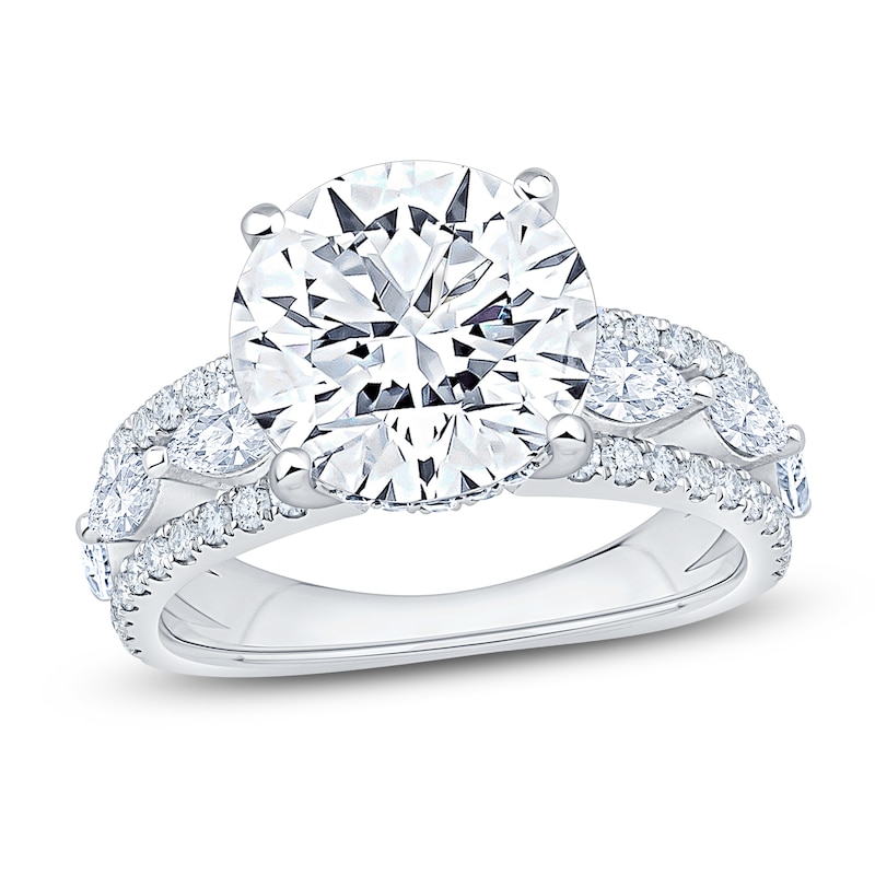 Main Image 1 of Certified Round-Cut Lab-Grown Diamond Wide-Shank Engagement Ring 5 ct tw 14K White Gold
