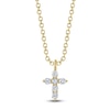 Thumbnail Image 1 of Shy Creation Diamond Cross Necklace 1/10 ct tw 14K Yellow Gold 18" SC55026658