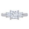 Thumbnail Image 3 of Certified Princess-Cut Lab-Grown Diamond Three-Stone Engagement Ring 1-1/2 ct tw 14K White Gold