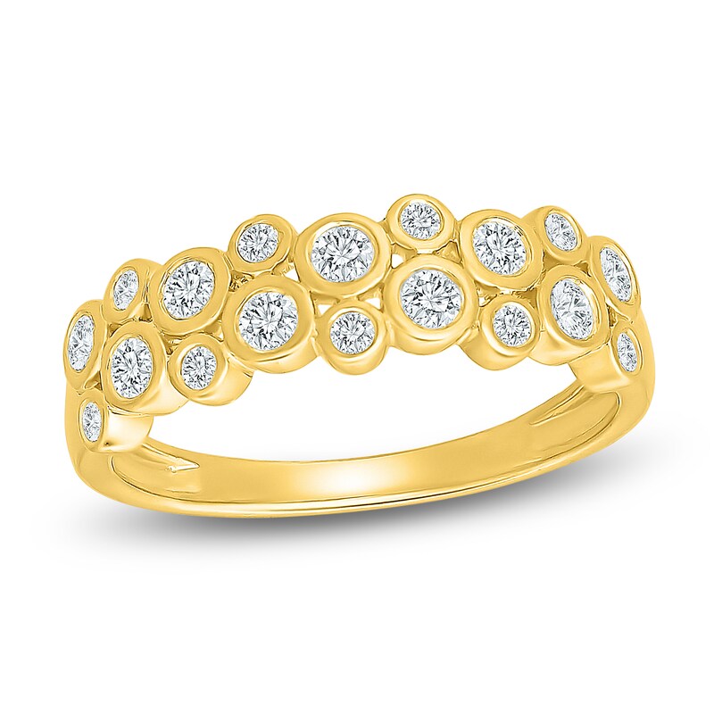 Main Image 1 of Jared Signature Mini Bezel Collection Lab-Grown Diamond Scatter Ring 3/8 ct tw 10K Yellow Gold