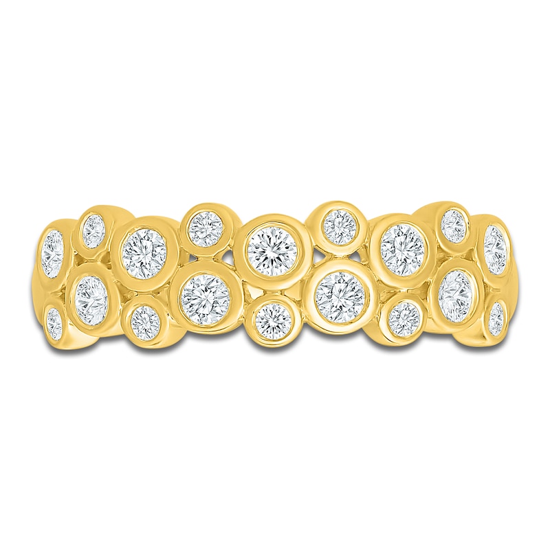 Main Image 3 of Jared Signature Mini Bezel Collection Lab-Grown Diamond Scatter Ring 3/8 ct tw 10K Yellow Gold