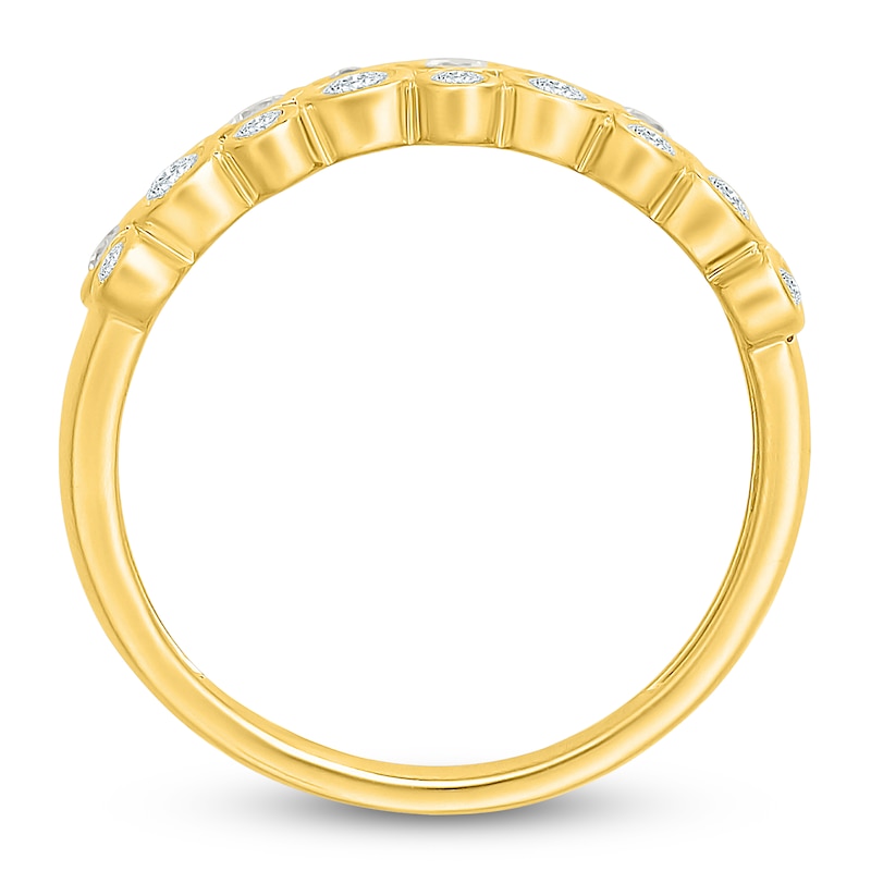 Main Image 4 of Jared Signature Mini Bezel Collection Lab-Grown Diamond Scatter Ring 3/8 ct tw 10K Yellow Gold