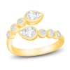 Thumbnail Image 1 of Jared Signature Bezel Collection Pear-Shaped & Round-Cut Lab-Grown Diamond Bypass Ring 7/8 ct tw 14K Yellow Gold