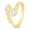 Thumbnail Image 2 of Jared Signature Bezel Collection Pear-Shaped & Round-Cut Lab-Grown Diamond Bypass Ring 7/8 ct tw 14K Yellow Gold