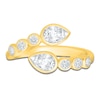 Thumbnail Image 3 of Jared Signature Bezel Collection Pear-Shaped & Round-Cut Lab-Grown Diamond Bypass Ring 7/8 ct tw 14K Yellow Gold