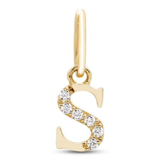 Jared Signature Diamond Accent Lowercase Letter S Charm 10K Yellow Gold