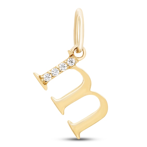 Jared Signature Diamond Accent Lowercase Letter M Charm 10K Yellow Gold