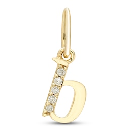 Jared Signature Diamond Accent Lowercase Letter B Charm 10K Yellow Gold