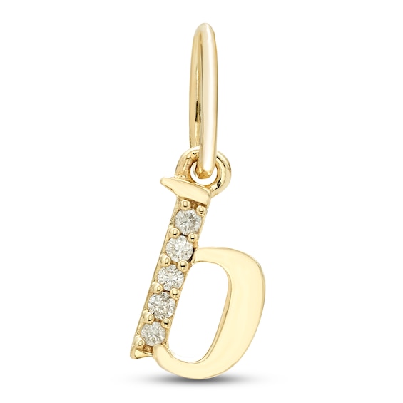 Jared Signature Diamond Accent Lowercase Letter B Charm 10K Yellow Gold