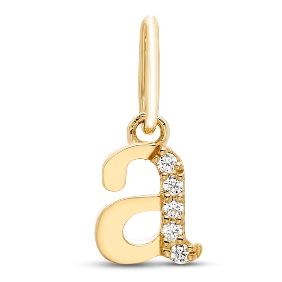 Jared Signature Diamond Accent Lowercase Letter A Charm 10K Yellow Gold