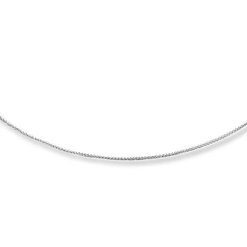 Main Image 1 of Solid Wheat Chain 14K White Gold 24" Length 1mm