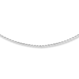 Semi-Solid Rope Chain 10K White Gold 16"-24" Length 2mm