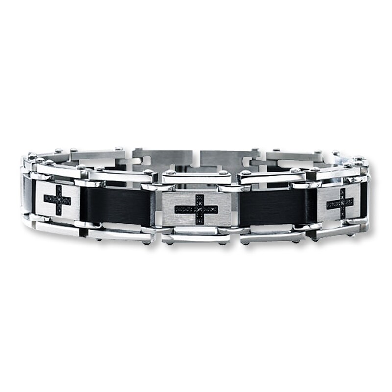 Men's Bracelet 1/4 ct tw Black Diamond Stainless Steel Jared