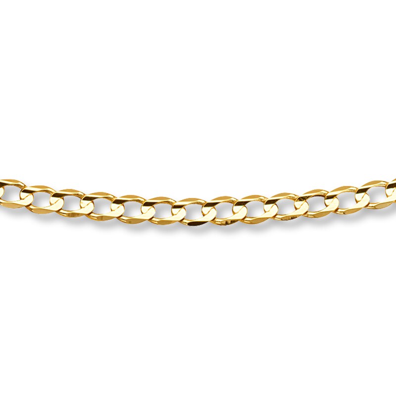 Main Image 1 of Men's Curb Link Bracelet 10K Yellow Gold 8" Length