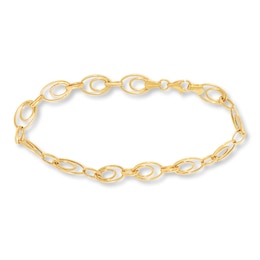 Oval Link Bracelet 14K Yellow Gold 7.25" Length