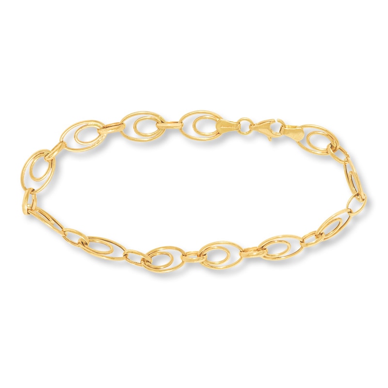 Main Image 1 of Oval Link Bracelet 14K Yellow Gold 7.25" Length