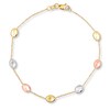 Thumbnail Image 1 of Oval Station Bracelet 14K Tri-Color Gold 7.25" Length