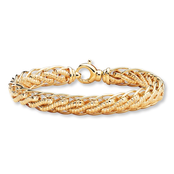 Braided Link Bracelet 10K Yellow Gold 7.5