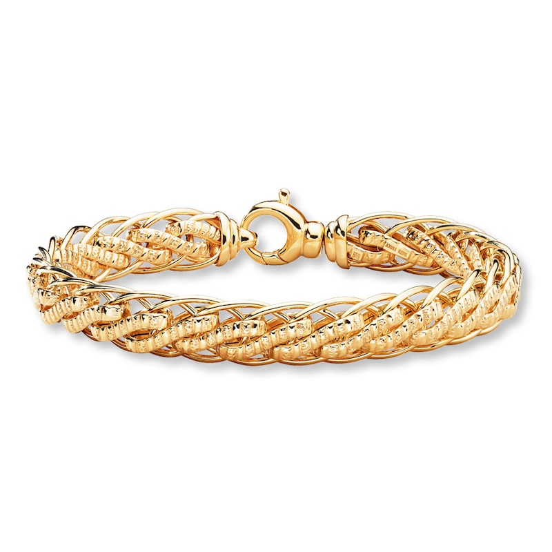 Braided Link Bracelet 10K Yellow Gold 7.5" Length