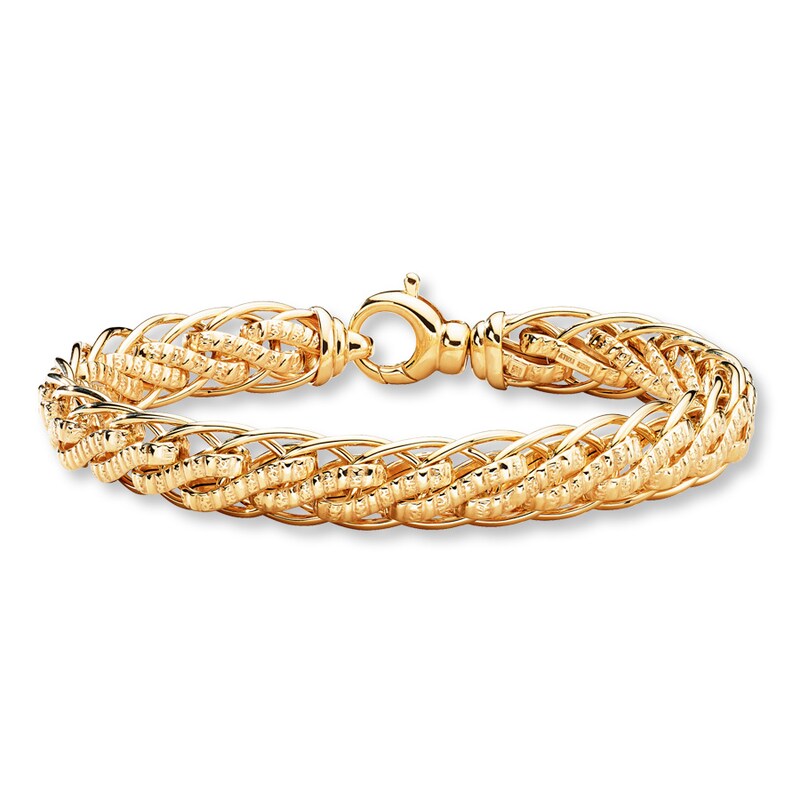 Main Image 1 of Braided Link Bracelet 10K Yellow Gold 7.5" Length