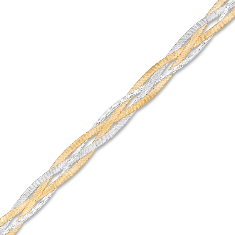 Main Image 2 of Omega Chain Bracelet 14K Two-Tone Gold 7.5" Length