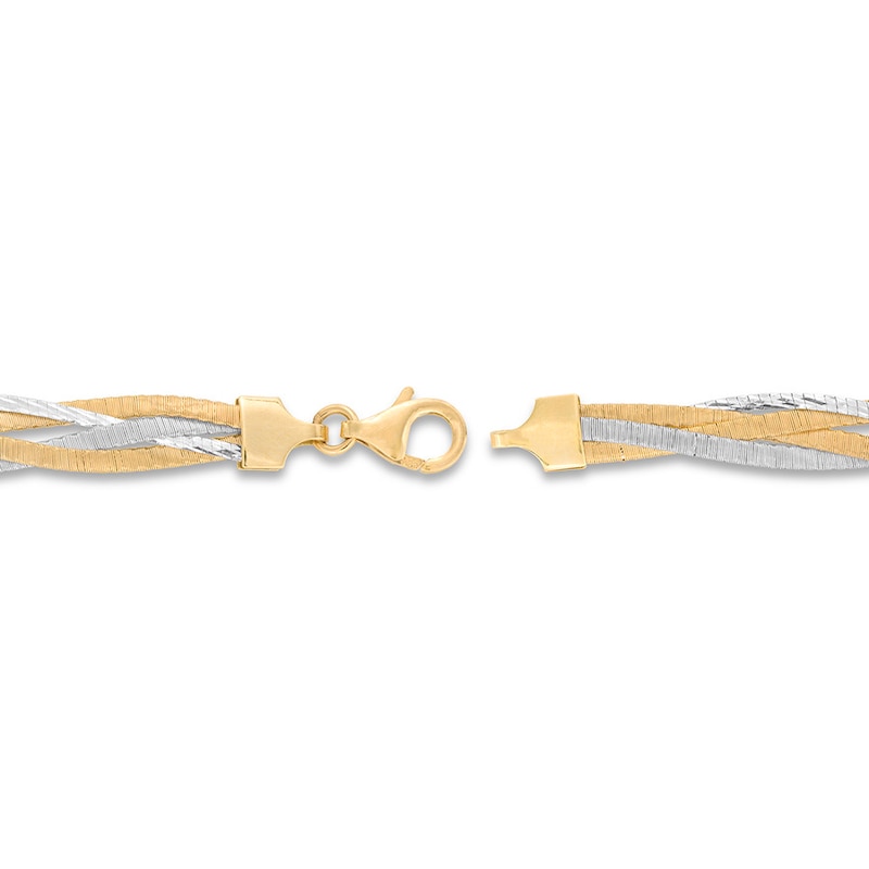 Main Image 3 of Omega Chain Bracelet 14K Two-Tone Gold 7.5" Length