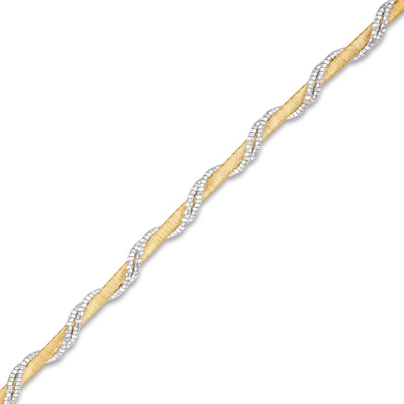 Main Image 2 of Omega Chain Bracelet 14K Two-Tone Gold 7.5" Length