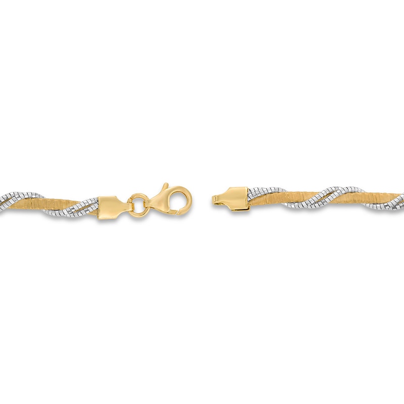 Main Image 3 of Omega Chain Bracelet 14K Two-Tone Gold 7.5" Length