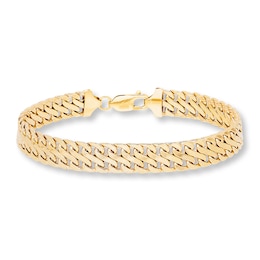 Hollow Link Bracelet 14K Yellow Gold 7.5" Length