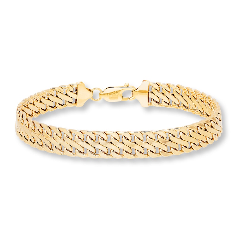 Main Image 1 of Hollow Link Bracelet 14K Yellow Gold 7.5" Length
