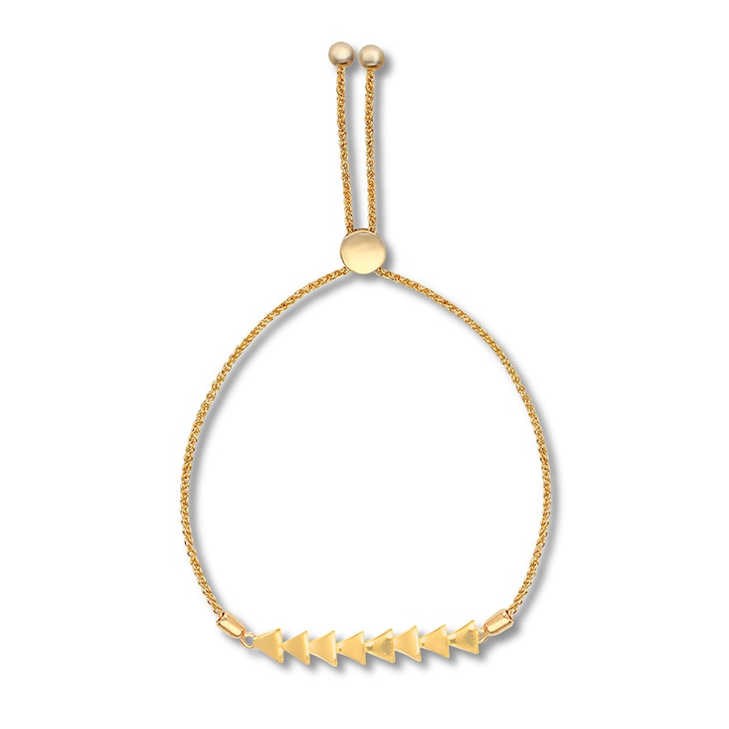 Main Image 1 of Triangle Bolo Bracelet 10K Yellow Gold