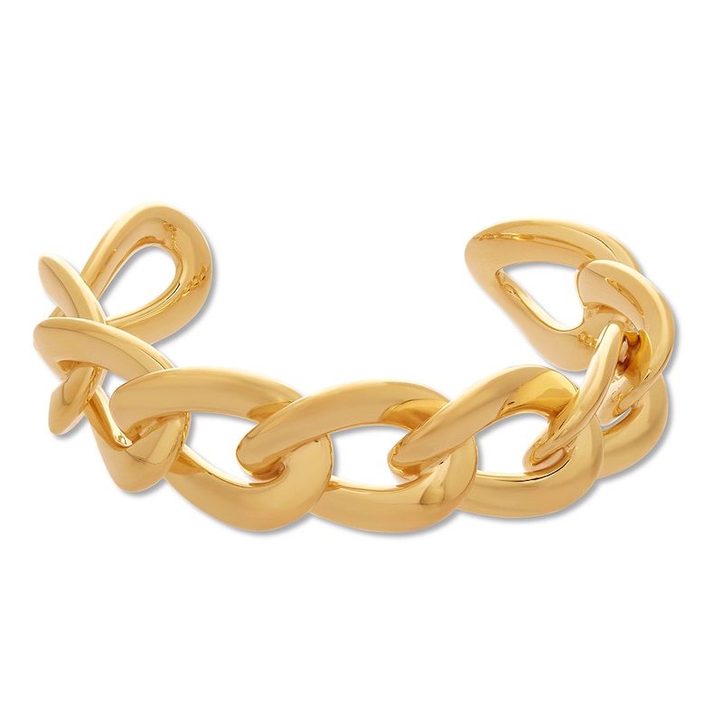 Oval Link Cuff Bracelet 14K Yellow Gold