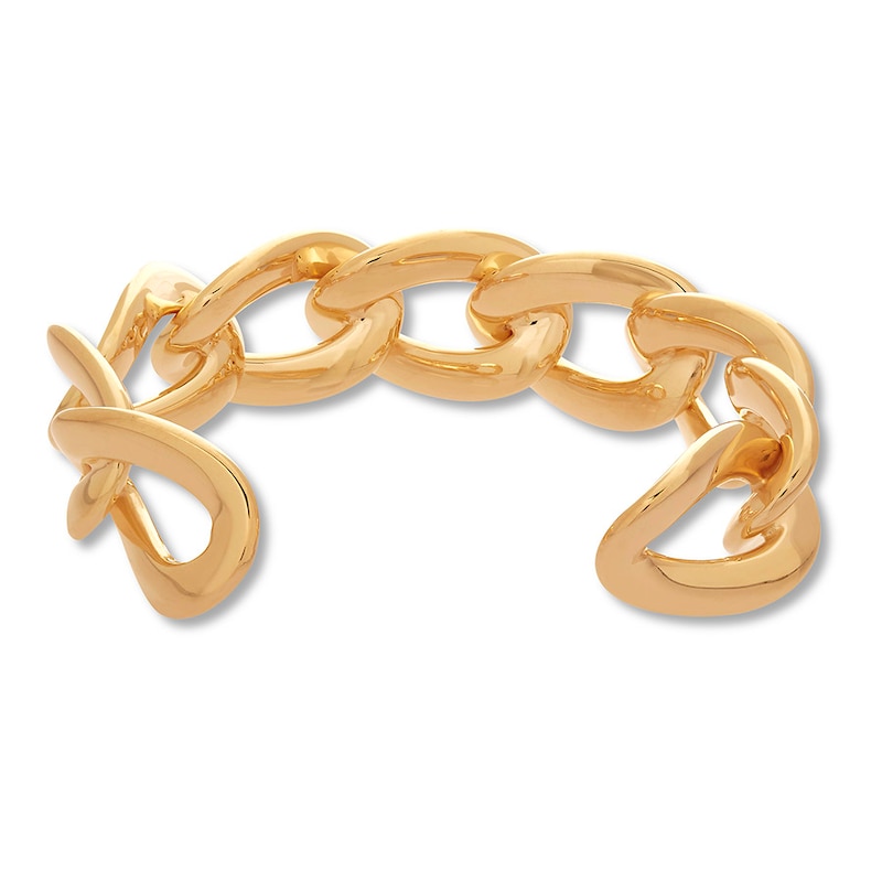 Oval Link Cuff Bracelet 14K Yellow Gold