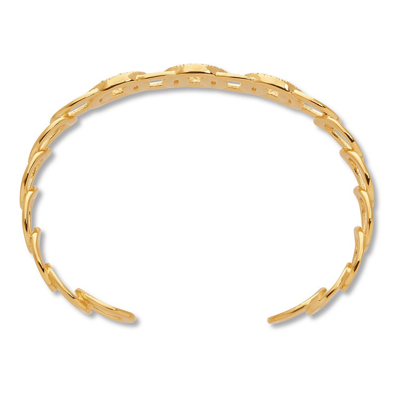Main Image 2 of Diamond Cuff Bracelet 1-5/8 ct tw Round-cut 14K Yellow Gold