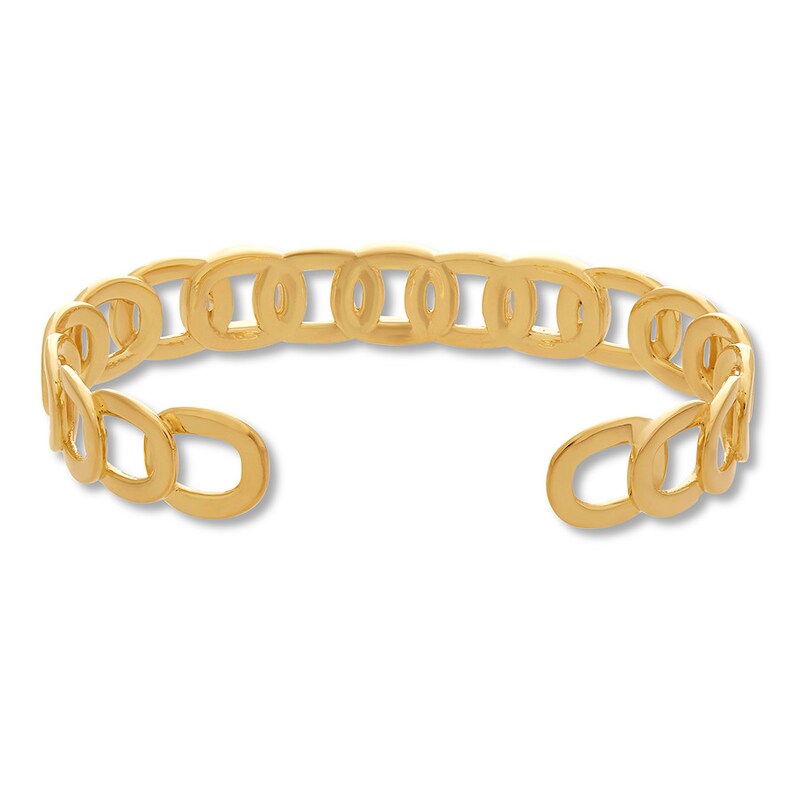 Main Image 3 of Diamond Cuff Bracelet 1-5/8 ct tw Round-cut 14K Yellow Gold